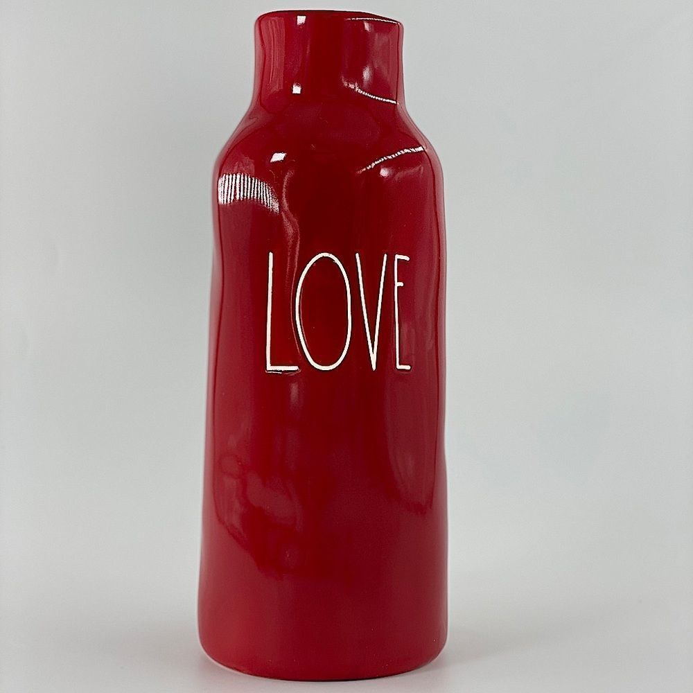 Rae Dunn Red Love Vase with White Letters - Picture 5 of 15